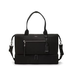 TUMI Voyageur Carlyn Weekender Bag Laptop Carryon Black with Silver Hardware